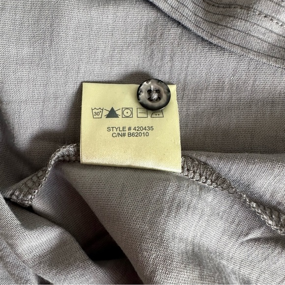 Robert Barakett 100% Pima Cotton Henley Shirt Mens Size XXL Short Sleeve Gray - Picture 6 of 9